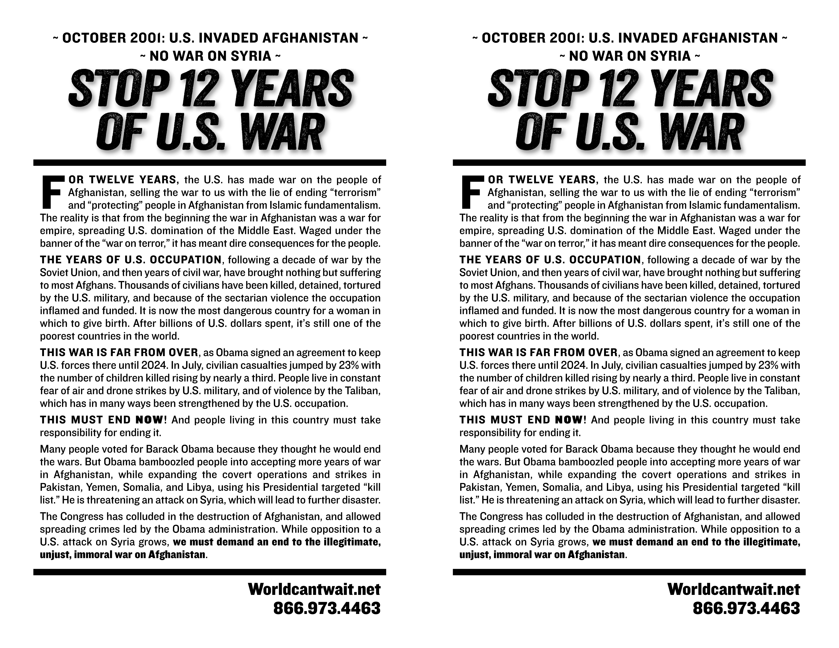 Protest: No War on Syria