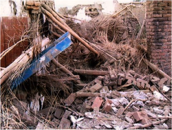 A House destroyed by a drone strike on December 18th, 2009 Five civilians were killed. Photo by Noor Behram.