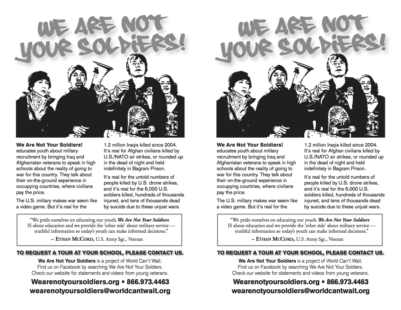 We are not your soldiers flier