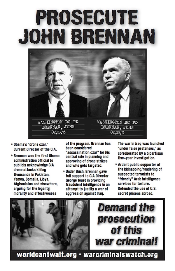 Prosecute John Brennan - War Criminal