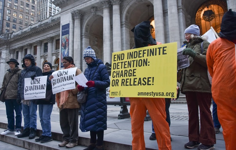 Outside main public library, NYC, January 11, 2023. Credit: Ellen Davidson