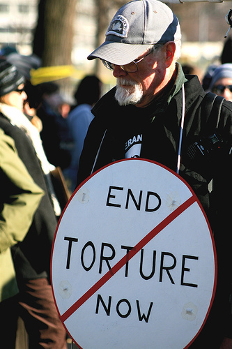 Stop Torture Drum at Protest SF