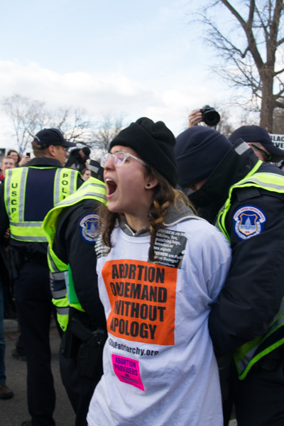 Stop Patriarchy blocks the March for Life, Washington DC January 2015