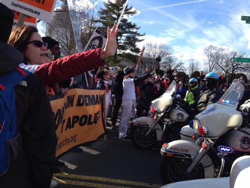 Stop Patriarchy blocks the March for Life, Washington DC January 2015